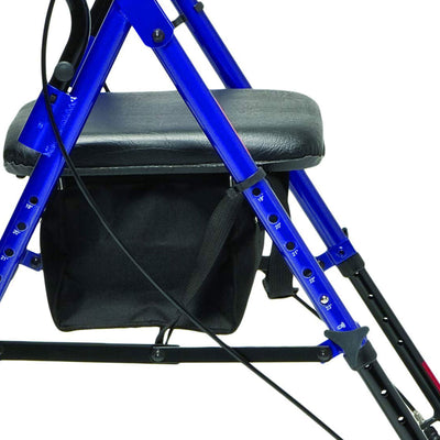 Lumex Set N' Go Wide 2-In-1 Height Adjustable Walker with Pouch, Blue (Open Box) - VMInnovations