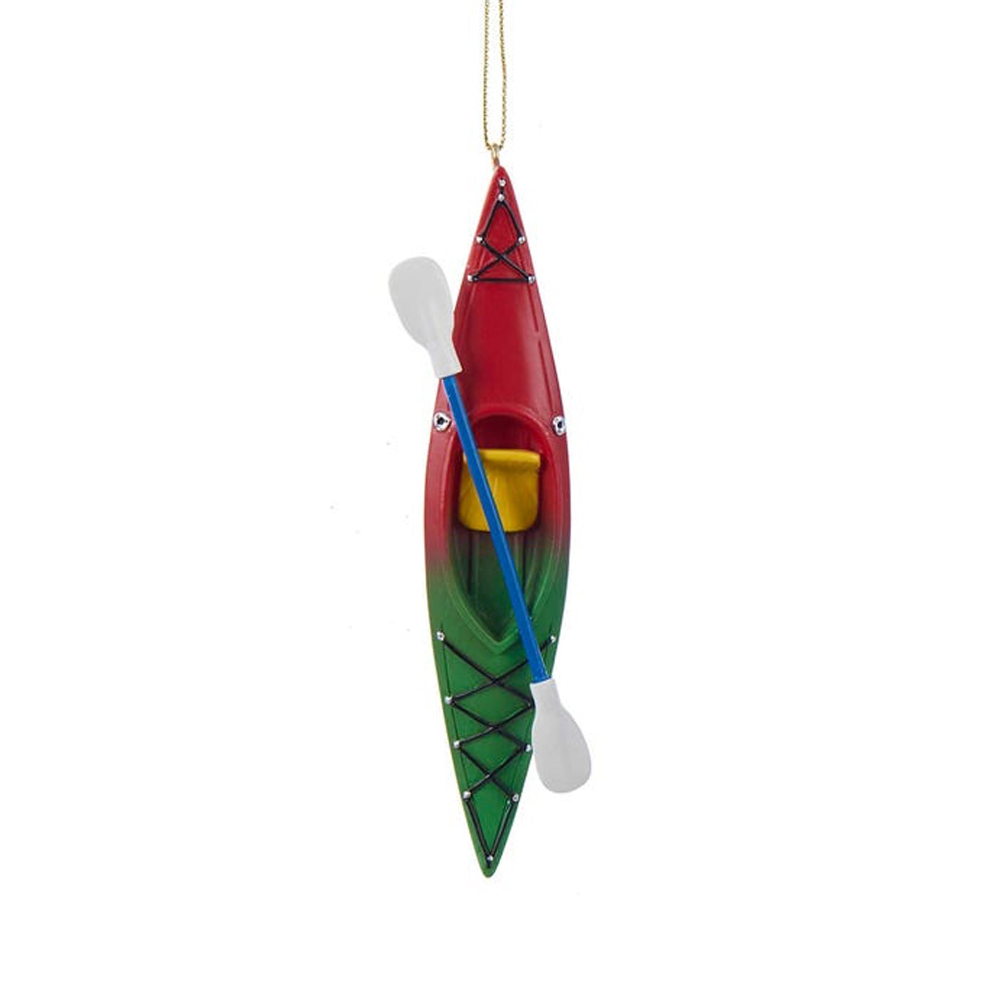 Kurt Adler 5.25" Holiday Decorative Kayak w/ Oar Ornament Set (3 Pk) (Open Box)