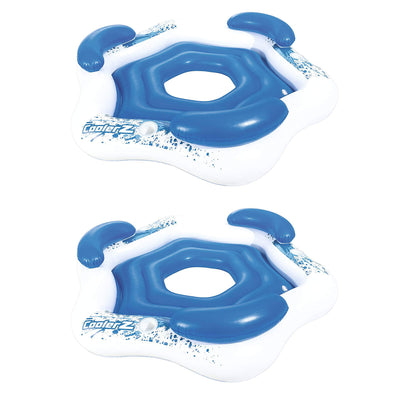 Bestway 3-Person Floating Water Island Lounge Raft With Open Bottom (2 Pack)