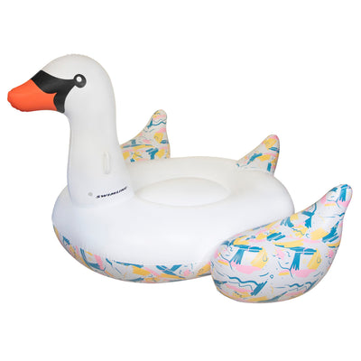 Giant Inflatable Swan Float Bundled w/ Giant Tropical Parrot Inflatable Float