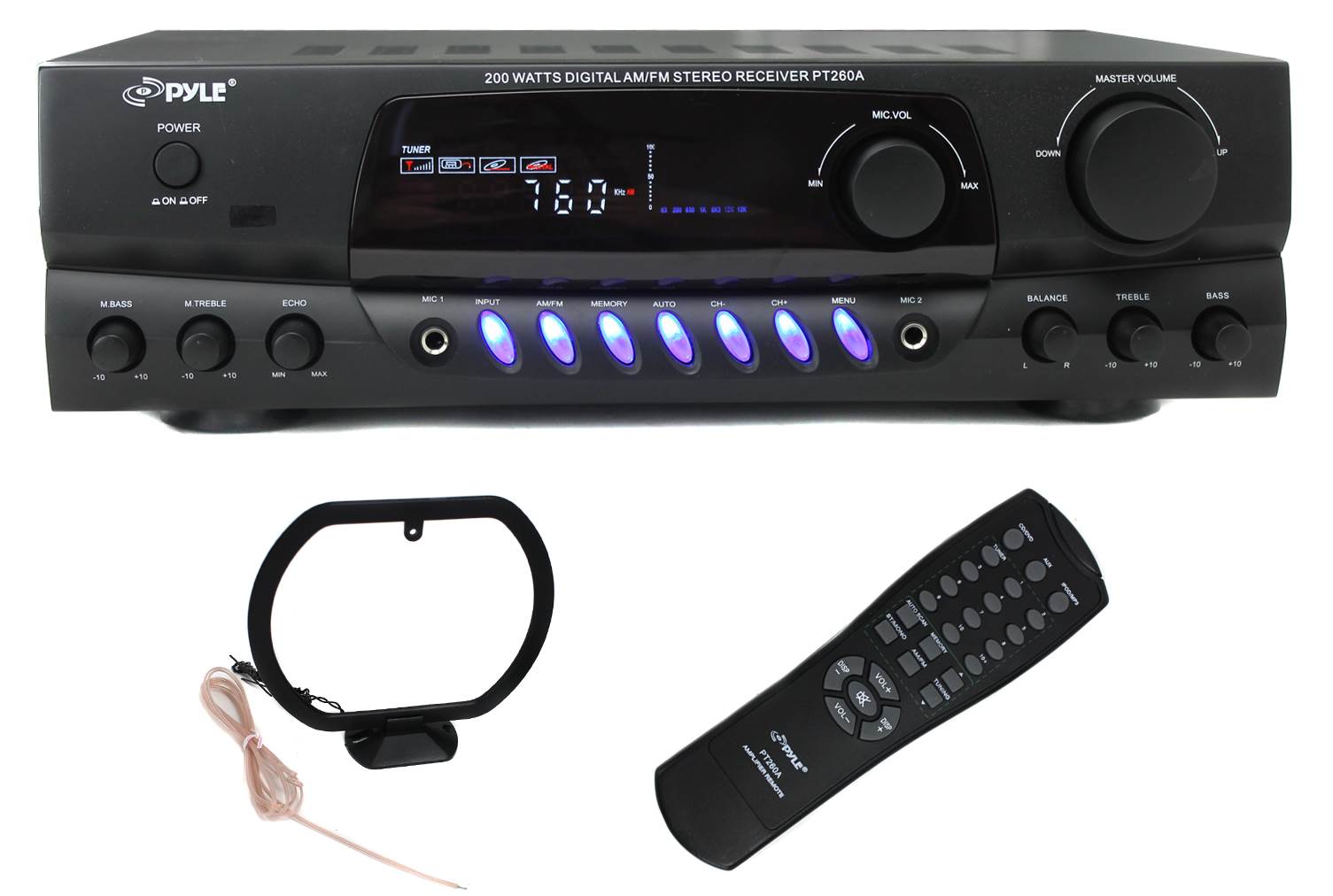 Pyle Pro 200 Watt Home Digital Display Screen AM and FM Stereo Amp Theater Audio - VMInnovations