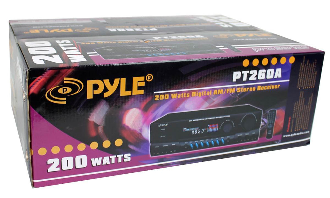 Pyle Pro 200 Watt Home Digital Display Screen AM and FM Stereo Amp Theater Audio