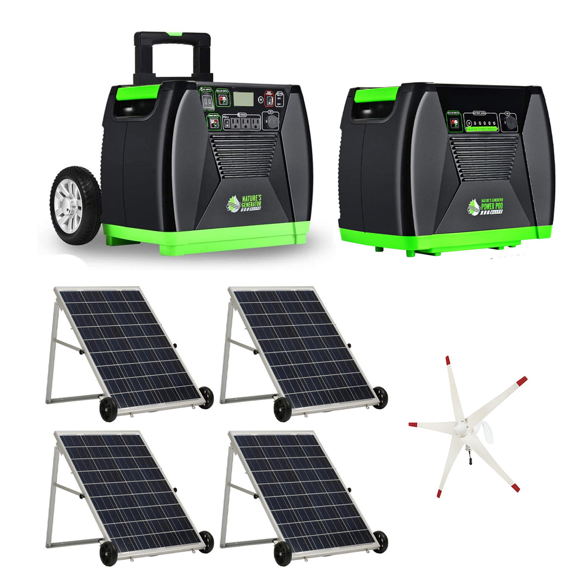 Nature's Generator Elite Portable Solar and Wind Powered 3600 Watt Generator Kit