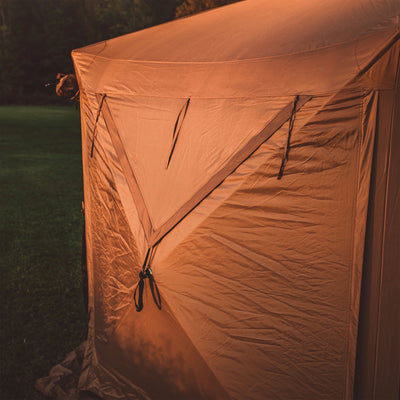 Gazelle Tents G6 Deluxe Pop Up 6 Sided Portable Hub Gazebo Screen Tent, Brown