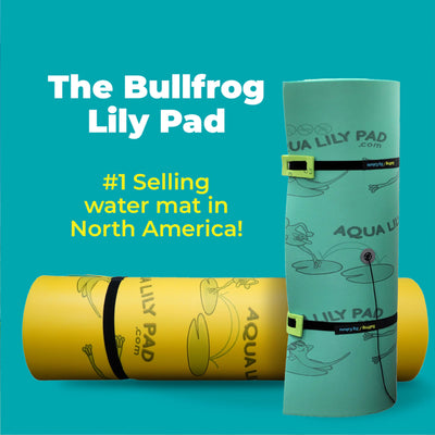 Aqua Lily Pad 15' Bullfrog Floating Foam Island w/ Foam Pool Noodle Float, Green