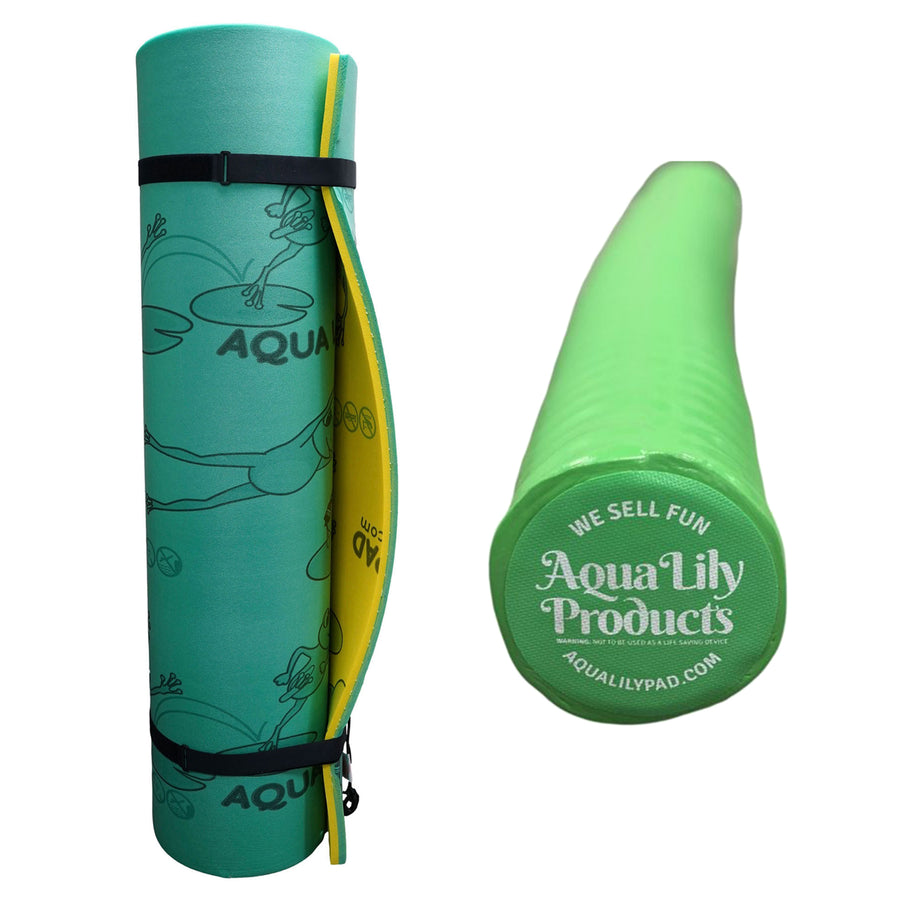 Aqua Lily Pad Water Mat Playground Float Pad & Buoyant Vinyl Foam Pool Noodle - VMInnovations