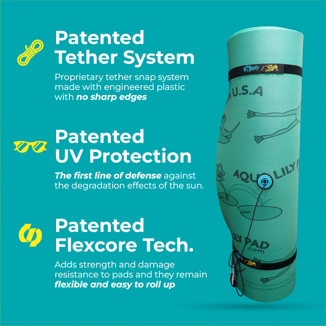 Aqua Lily Pad Water Mat Playground Float Pad & Buoyant Vinyl Foam Pool Noodle - VMInnovations