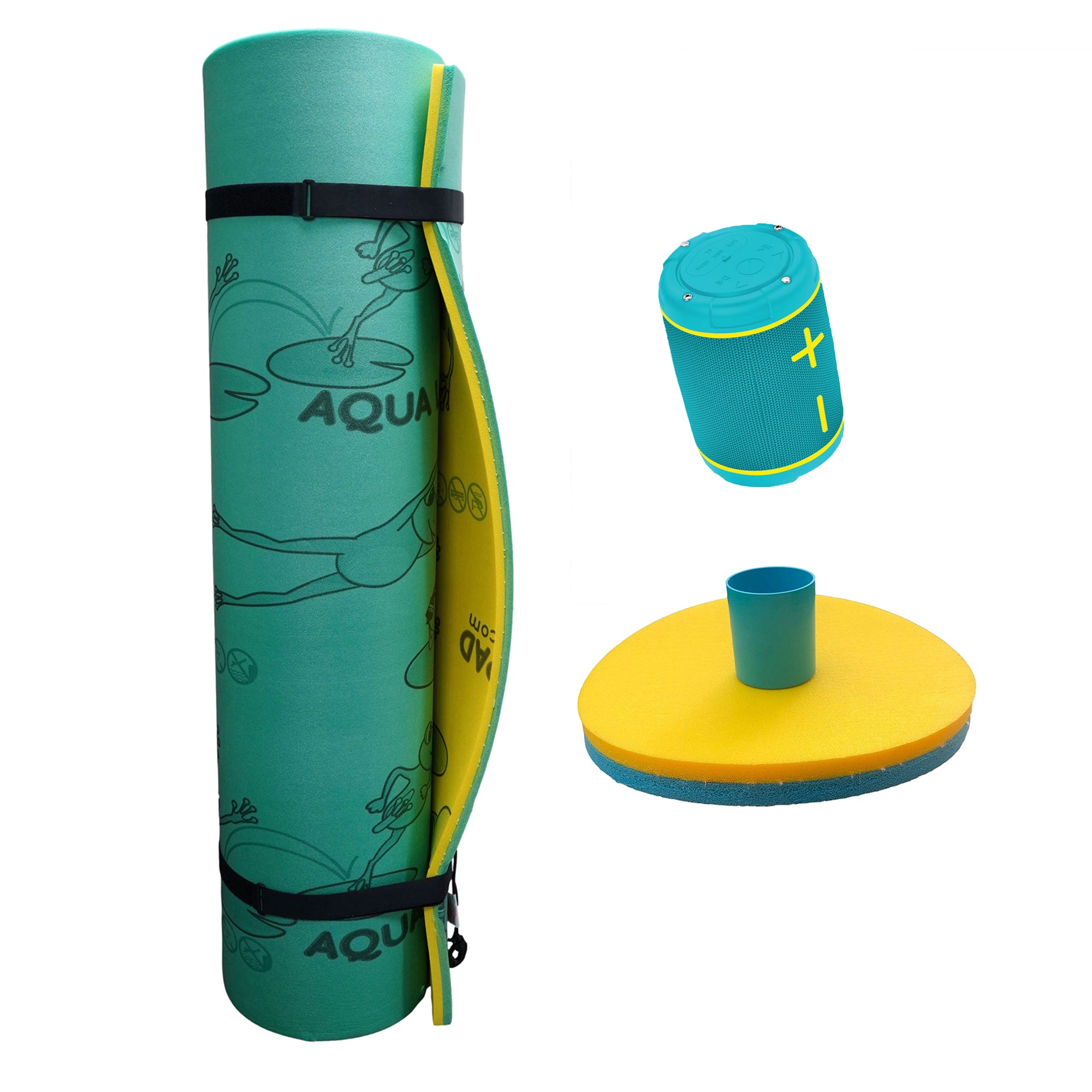 Aqua Lily Pad Playground Foam w/ Waterproof Speaker & 2 Floating Drink Holders