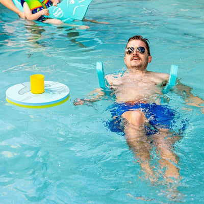 Aqua Lily Pad 15' Bullfrog Island w/Bluetooth Speaker & Beverage Holder (2 Pack)