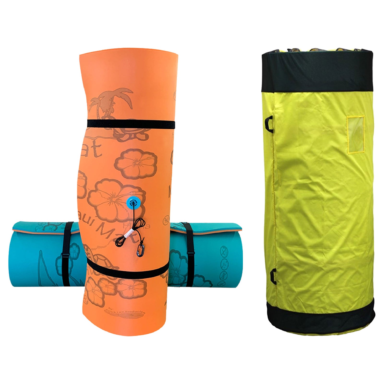 Aqua Lily Pad 14 Ft Maui Floating Foam Island Mat Bundle with Nylon Storage Bag - VMInnovations