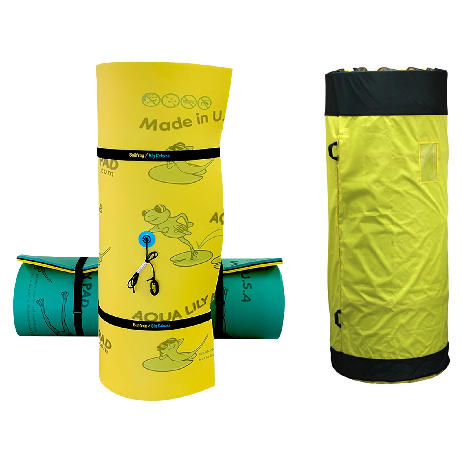 Aqua Lily Pad 2 Ft Bullfrog Playground Floating Island Bundle w/ Storage Bag - VMInnovations