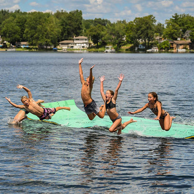 Aqua Lily Pad 15Ft Bullfrog Playground Floating Foam Island Bundle w/ Nylon Bag