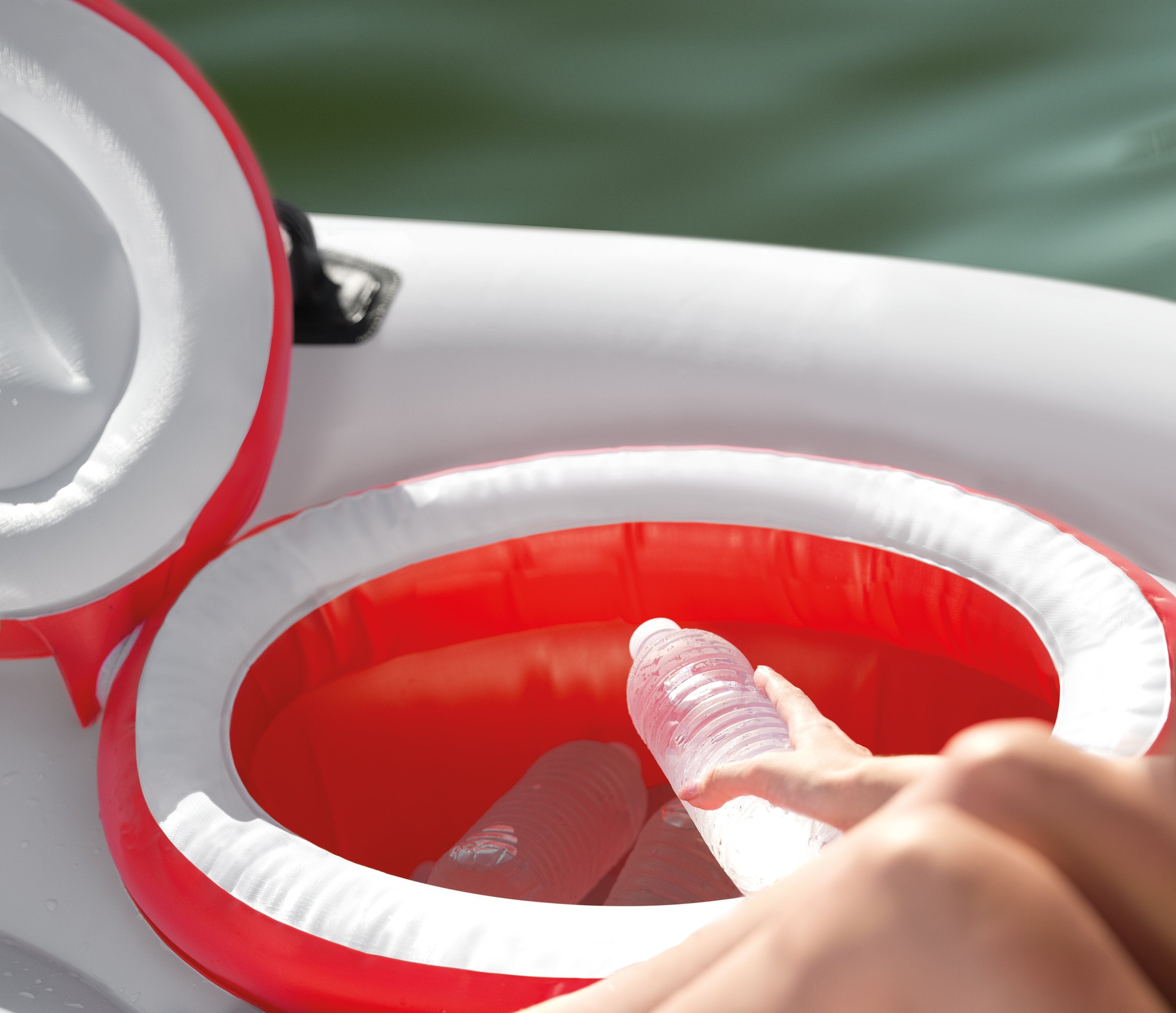 Intex American Flag Inflatable 2 Person Float w/ Cooler & Island Raft w/ Cooler