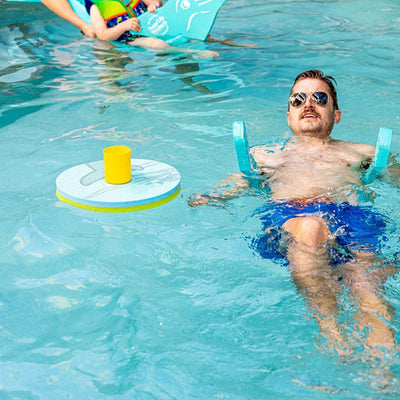 Aqua Lily Pad 12 Ft Playground Floating Island w/ Waterproof Speaker & 2 Caddies
