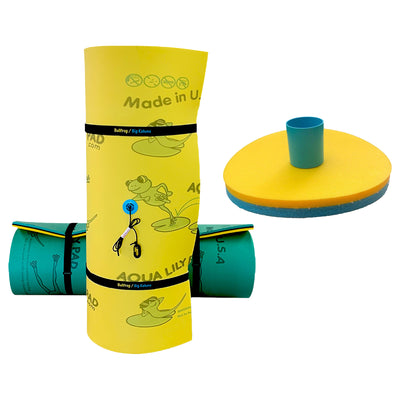 Aqua Lily Pad 15' Floating Island w/Reversible Floating Beverage Holder (2 Pack)