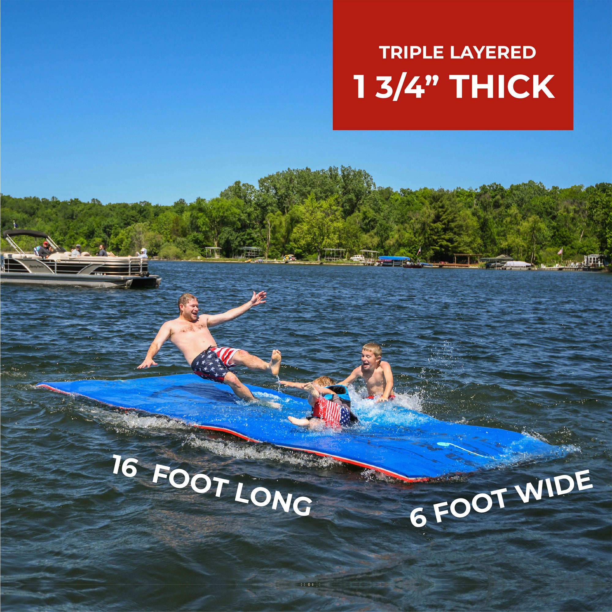 Aqua Lily Pad 16' Floating Foam Island with Foam Pool Noodle Float, Lime Green
