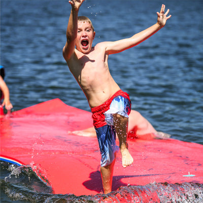 Aqua Lily Pad 16' Floating Foam Island with Foam Pool Noodle Float, Lime Green