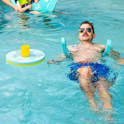 Aqua Lily Pad 16' Floating Island w/Bluetooth Speaker & Beverage Holder (2 Pack)