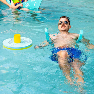 Aqua Lily Pad 20' Maui Floating Foam Island w/ Floating Beverage Holder (2 Pack)
