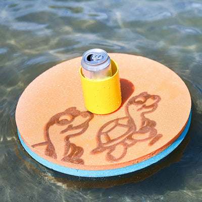Aqua Lily Pad 20' Maui Floating Foam Island w/ Floating Beverage Holder (2 Pack)