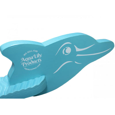 Aqua Lily Pad 20' Bullfrog Floating Island w/ Dolphin Swimming Pool Noodle, Aqua