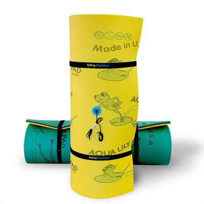 Aqua Lily Pad 20' Bullfrog Floating Island w/Dolphin Noodle & Pool Noodle, Green - VMInnovations