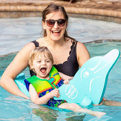 Aqua Lily Pad 20' Bullfrog Floating Island w/Dolphin Noodle & Pool Noodle, Green - VMInnovations