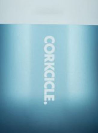 Corkcicle Color Block 12 Ounce Stainless Steel Stemless Cup w/ Lid, Glacier Blue