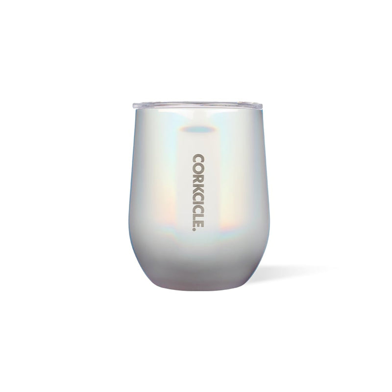 Corkcicle 12 Ounce Stainless Steel Stemless Cup with Lid, Prismatic (4 Pack)