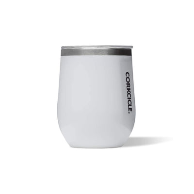 Corkcicle Classic 12 Ounce Stainless Steel Cup with Lid, Gloss White (4 Pack)