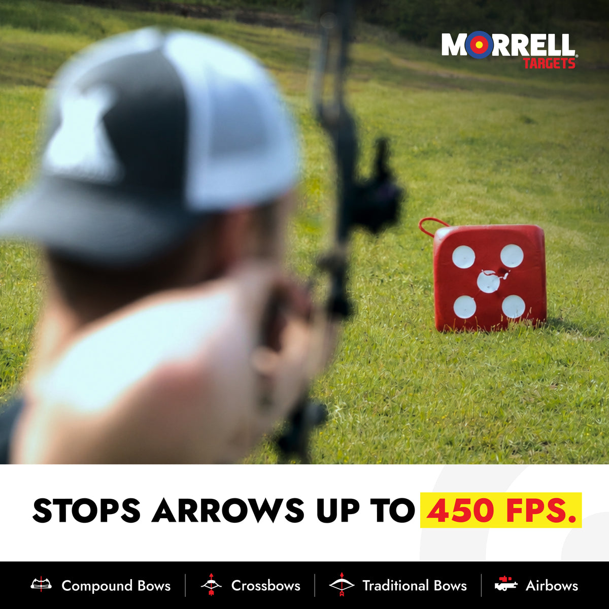 Morrell Targets High Roller 6 Sided 21 Combo Archery Target, 13x13x13", (Used)