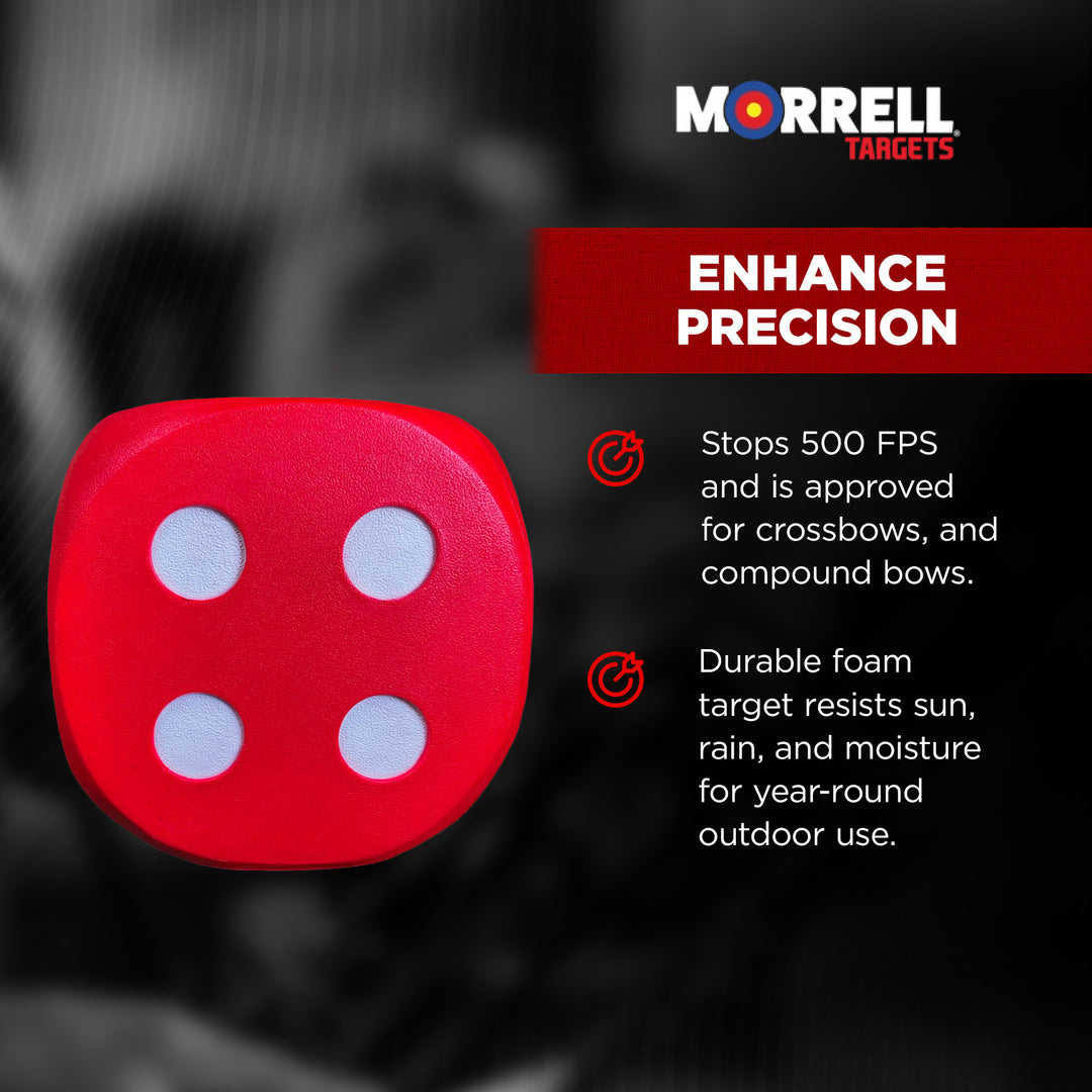 Morrell Big High Roller 17 Pound 6 Sided Any Tip Dice Cube Archery Target, Red