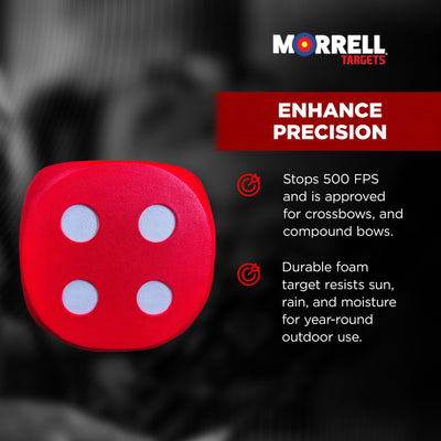 Morrell Big High Roller 17 Pound 6 Sided Any Tip Dice Cube Archery Target, Red