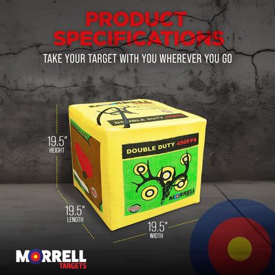 Morrell Double Duty 450 FPS 4 Sided Cube Archery Bag Target, Yellow (Open Box)