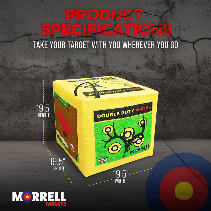 Morrell Double Duty 450 FPS 4 Sided Cube Field Point Archery Bag Target, Yellow - VMInnovations