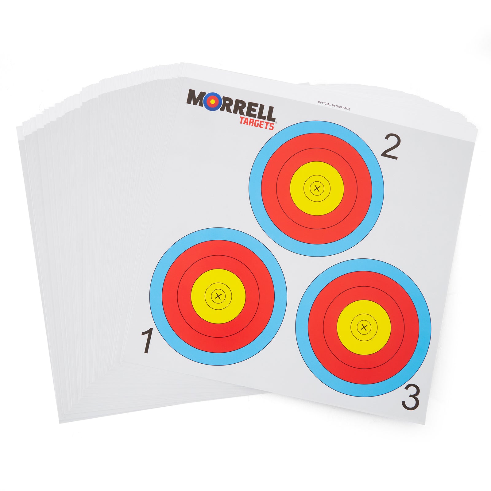 Morrell Targets Archery NFAA Official 3 Spot Paper Target Face, 100 Count Pack - VMInnovations