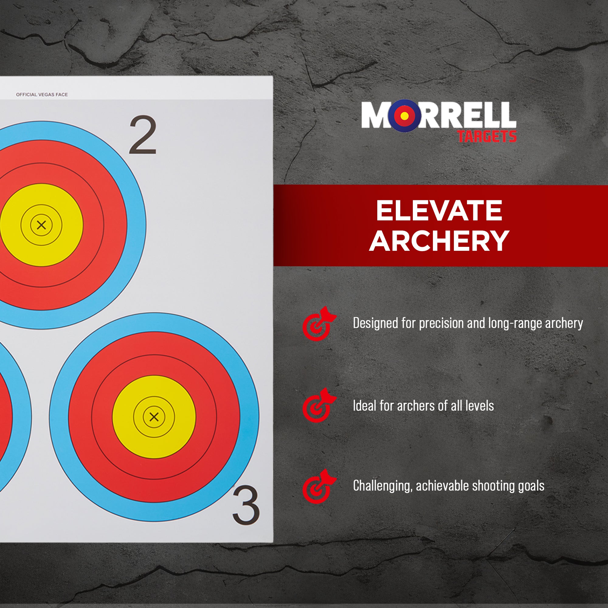 Morrell Targets Archery NFAA Official 3 Spot Paper Target Face, 100 Count Pack - VMInnovations