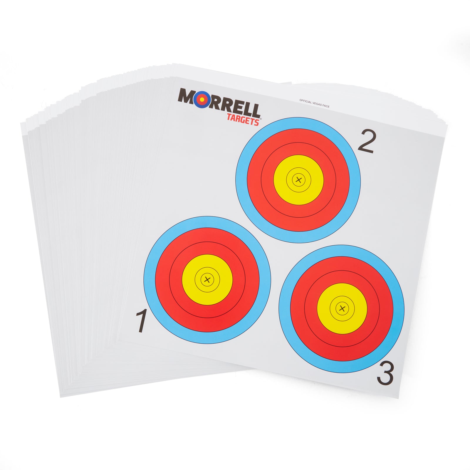 Morrell Targets Archery NFAA Official 3 Spot Paper Target Face, 100 Count Pack - VMInnovations