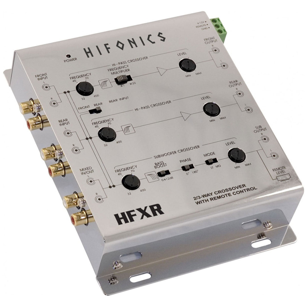 Hifonics HFXR 2/4 Ch 2/3 Way Active Crossover w/Bass Remote 8.5 Volt Line Driver