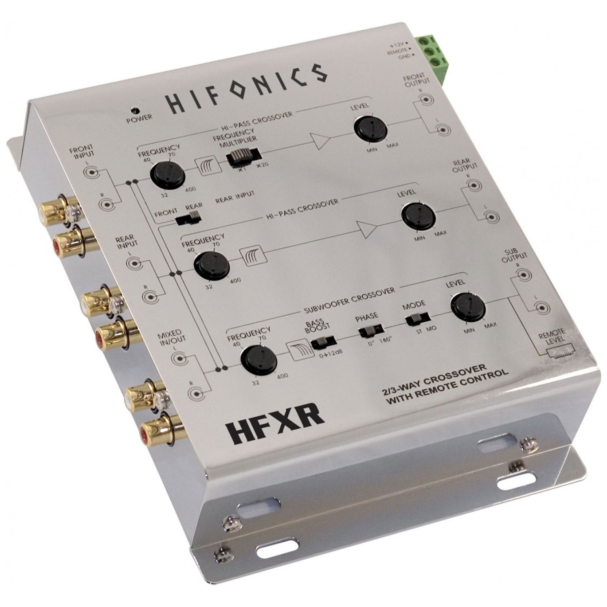 Hifonics HFXR 2/4 Ch 2/3 Way Active Crossover w/Bass Remote 8.5 Volt Line Driver - VMInnovations