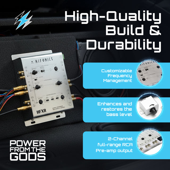 Hifonics HFXR 2/4 Ch 2/3 Way Active Crossover w/Bass Remote 8.5 Volt Line Driver