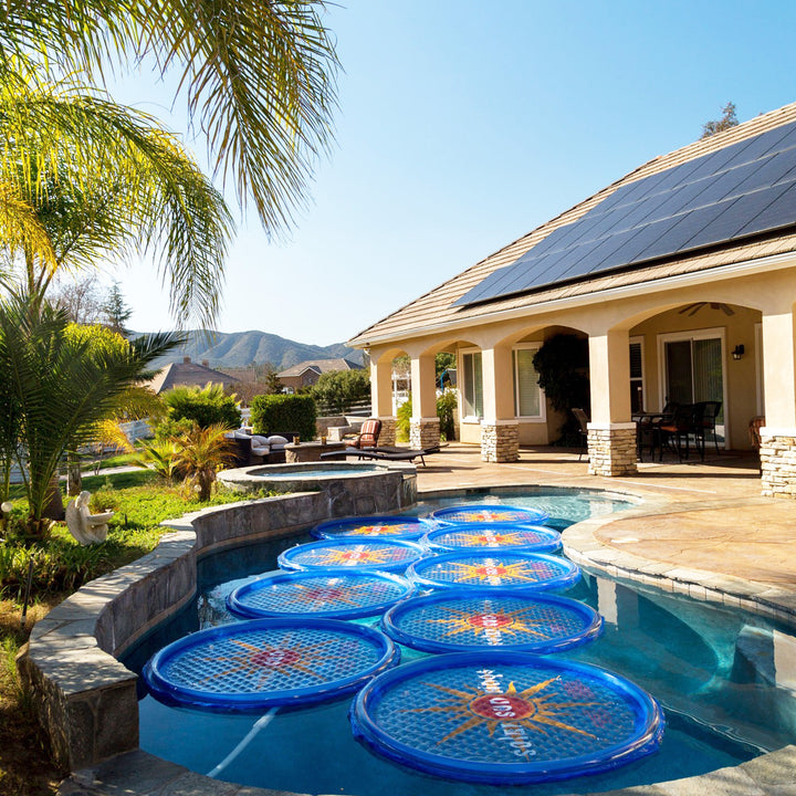 Solar Sun Rings UV Resistant Pool Spa Heater Circular Solar Cover, Blue (9 Pack) - VMInnovations