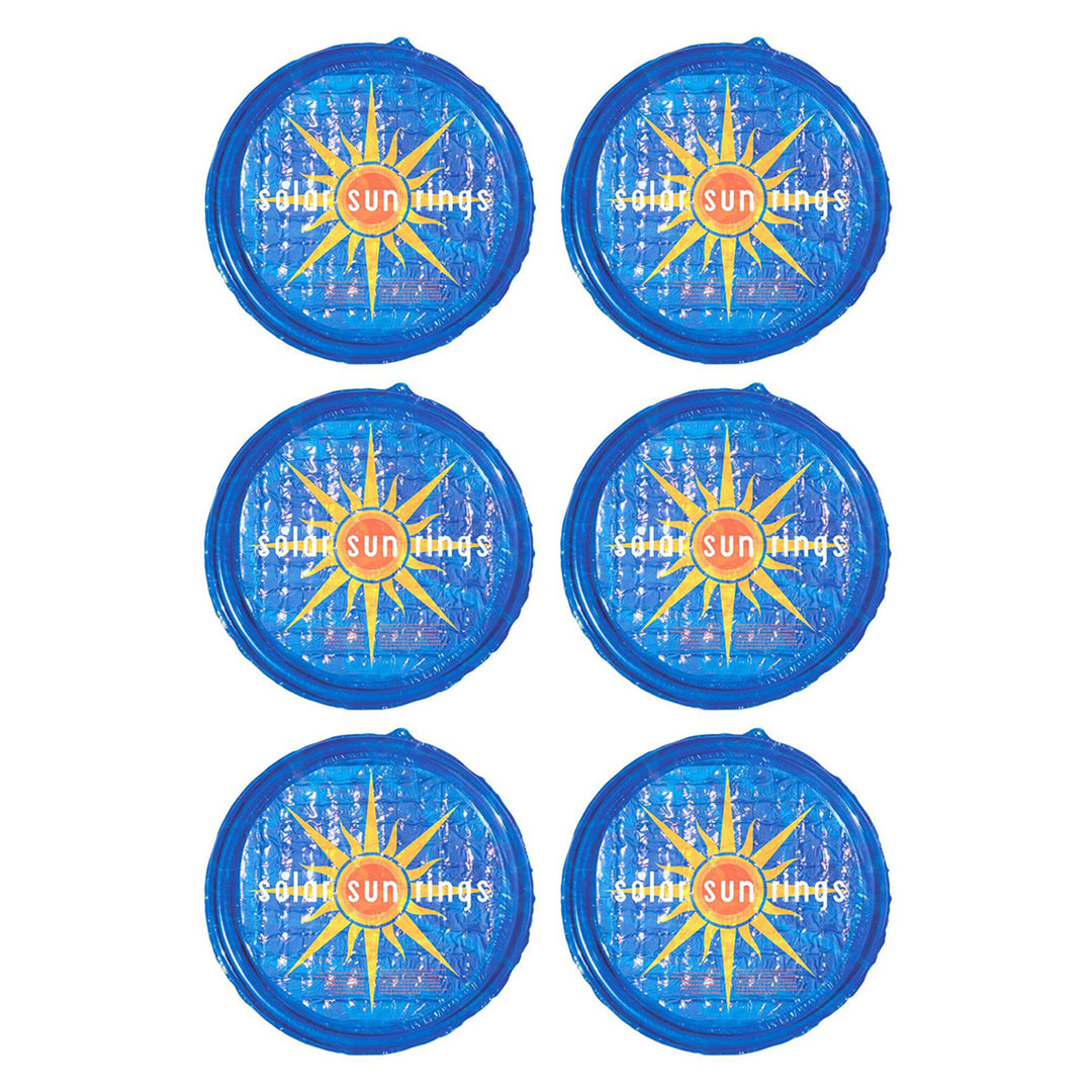 Solar Sun Rings UV Resistant Pool Spa Heater Circular Solar Cover, Blue (6 Pack)