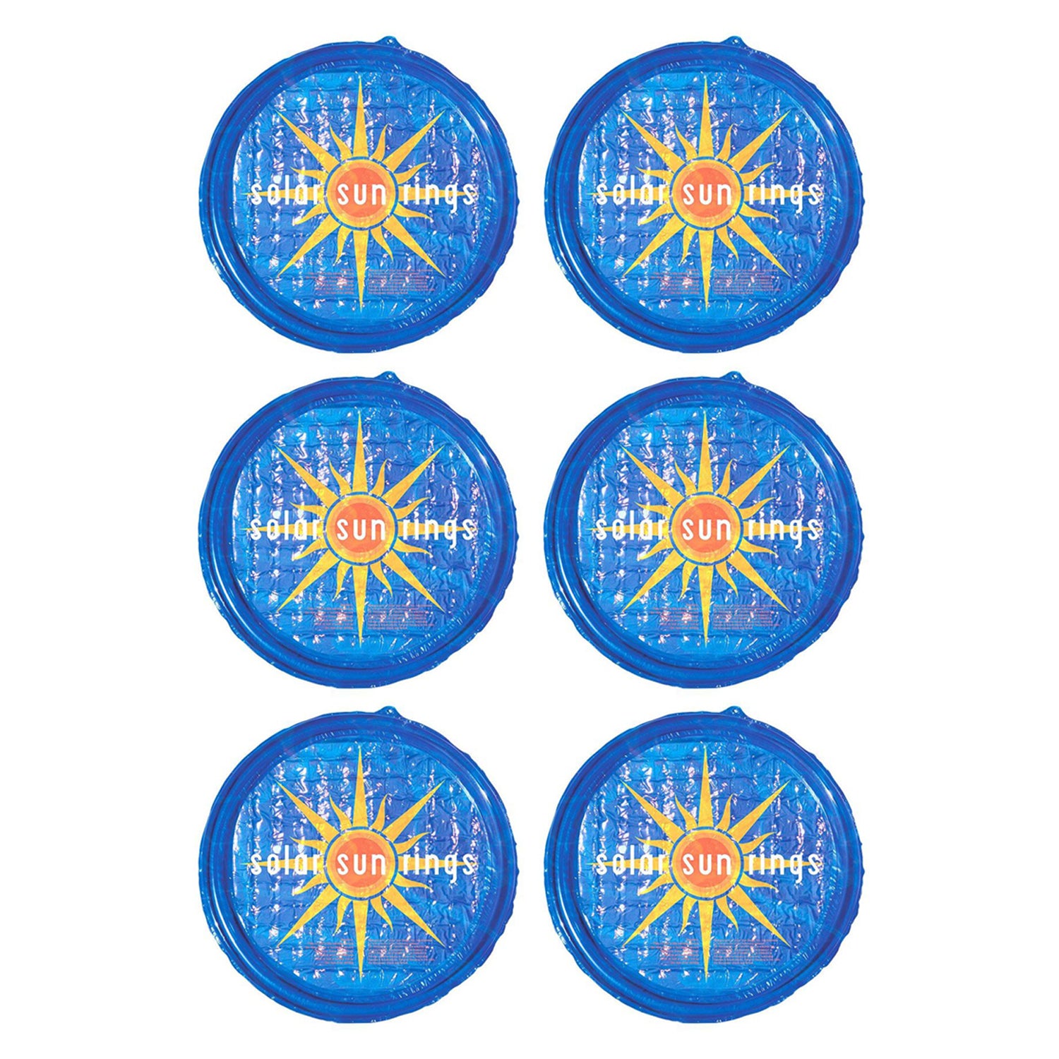 Solar Sun Rings UV Resistant Pool Spa Heater Circular Solar Cover, Blue (6 Pack)