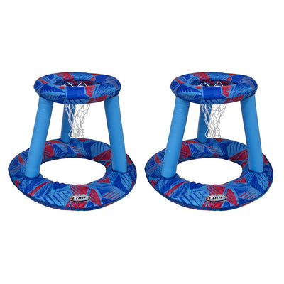 SwimWays Coop Floating Water Pool Basketball Hoop w/ Twist and Fold Design, Blue