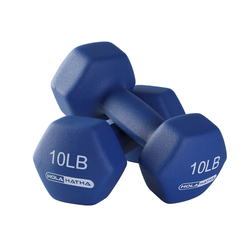 HolaHatha 2, 3, 5, 8, and 10 Pound Neoprene Free Weight Set with Rack (Used)