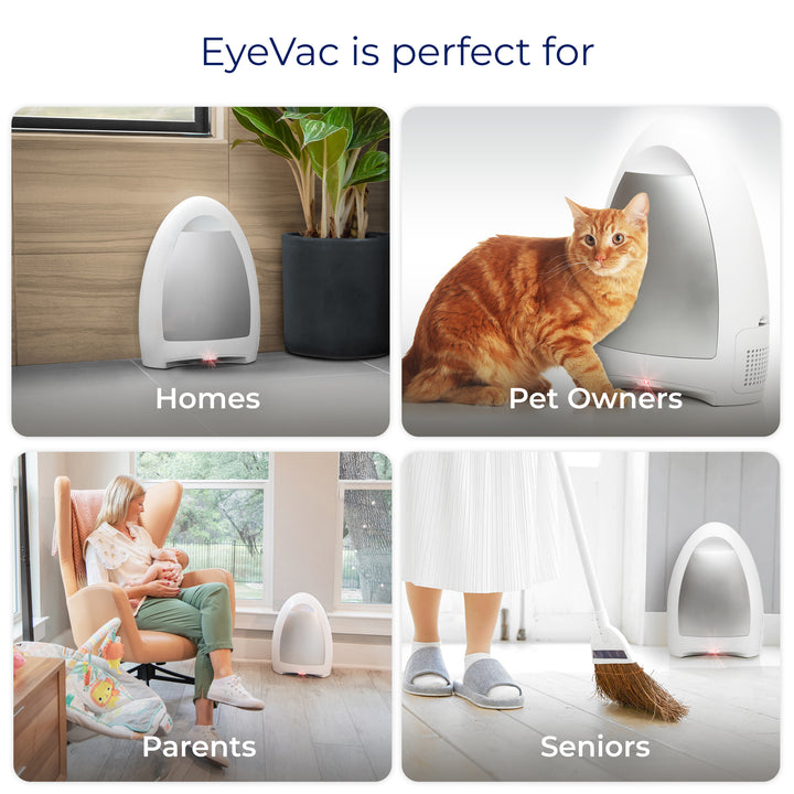 EyeVac Home 1,000-Watt Automatic Touchless Stationary Vacuum, White (Open Box)
