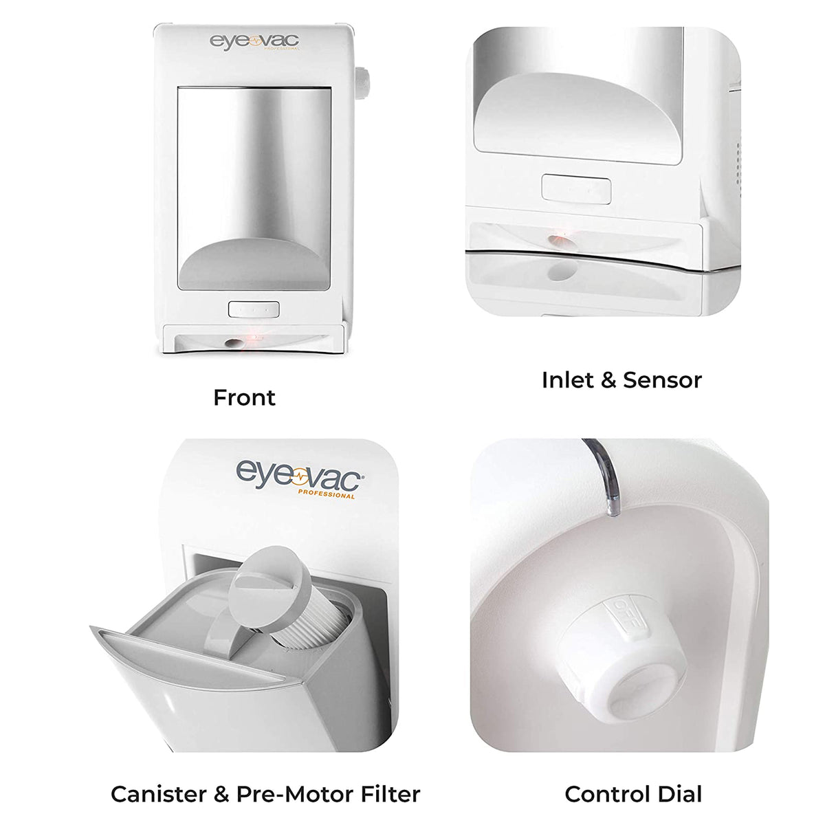 EyeVac Touchless Electric Vacuum Hard Floor Pet Debris Cleaner, White (Open Box)