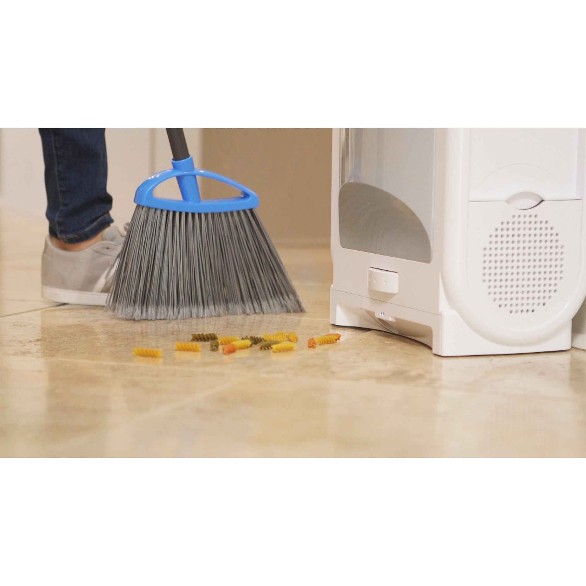 EyeVac Touchless Electric Vacuum Hard Floor Pet Debris Cleaner, White (Open Box)