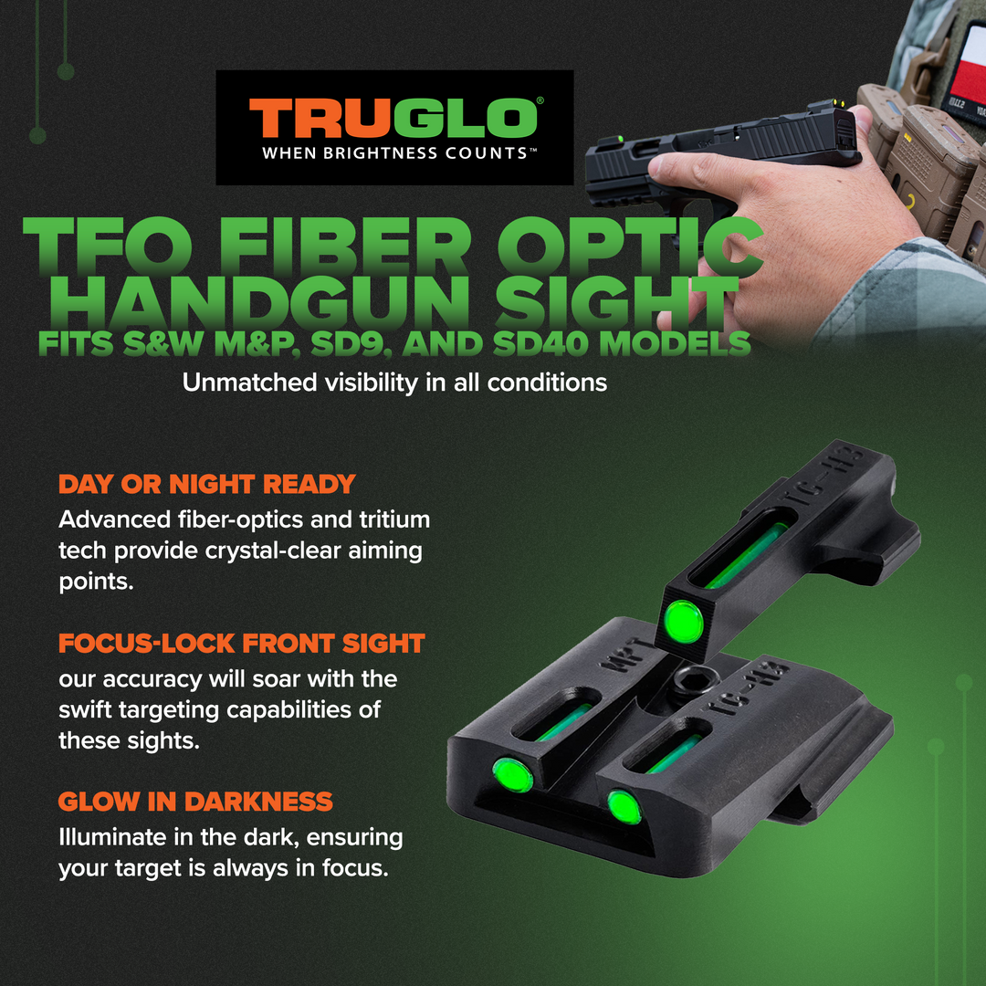 TruGlo TFO Handgun Sight Accessories, Fits S&W M&P, SD9, and SD40 Models, Green